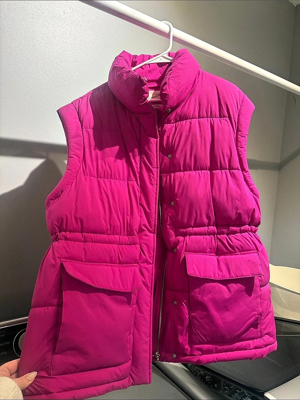 Universal Thread Quilted Puffer Vest in Pink Size Large